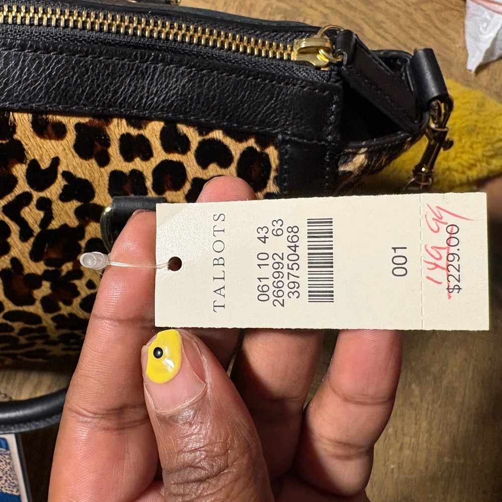 Talbots Leopard and Black Satchel - Picture 4 of 5